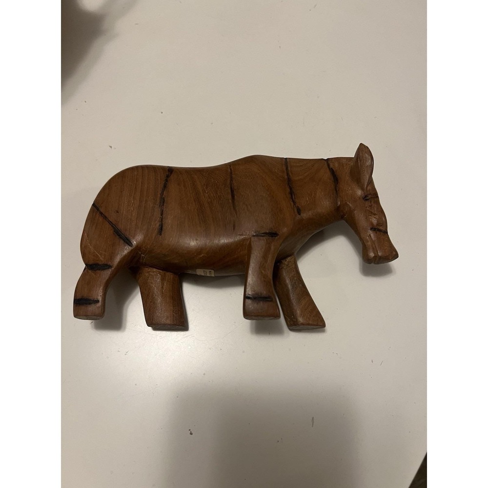 Wooden Hand Carved Animal Made in Kenya Africa Genuine Besmo Product - Picture 7 of 8
